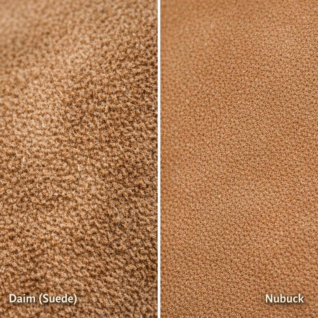 Détail de la texture du daim et nubuck